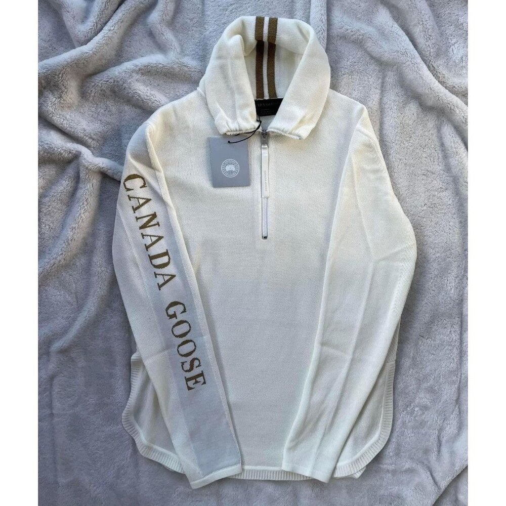 Canada Goose Cream Fairhaven 1/4 Zip Sweater